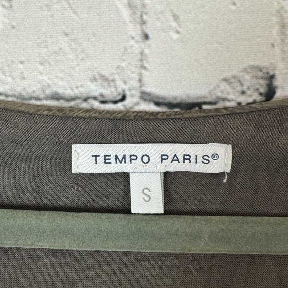 Tempo Paris Brown Ombré Knit Tunic Top Womens Size S Crochet Sheer Drawstring - Picture 4 of 11